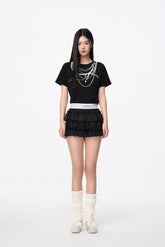 Black Pearl Necklace Print Tee