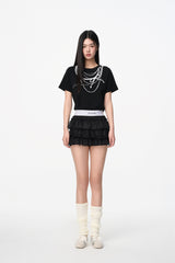 Black Pearl Necklace Print Tee