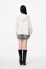 Blue Denim Panel Hoodie