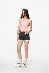 Pink Rhinestone Logo Tank Top