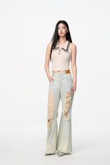 Khaki Sleeveless Tank Top