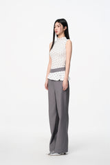 Polka Dot Flounce Panel Trousers