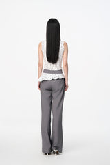 Polka Dot Flounce Panel Trousers