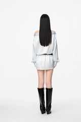 Stripe Halter Satin Dress