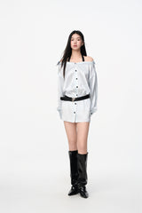 Stripe Halter Satin Dress