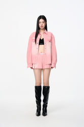 Washed Denim Mini Skirt - Set