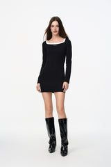 Black U-Neck Bodycon Dress