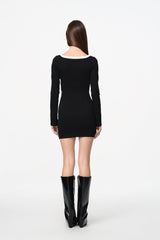 Black U-Neck Bodycon Dress