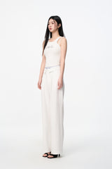 White Beaded Double Strap Camisole