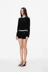 Black Velvet & Glitter Shorts