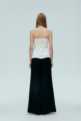 White Ribbon Bustier Top