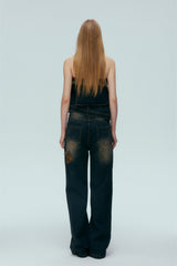 Irregular Denim Chain Top