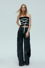 Gem Wash Black Pocket Jeans