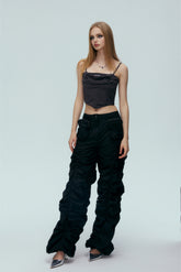 Black Draped Camisole Top