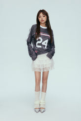 False Two-Piece Sleeve #24 Jersey Long Sleeve Top