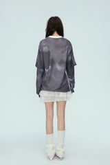 False Two-Piece Sleeve #24 Jersey Long Sleeve Top