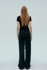 Ripped Panel Crystal Jeans