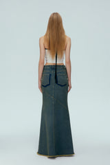 Black & White Lace-Up Embroidered Logo Tank Top