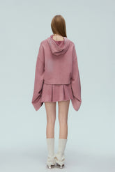 Zebra Rhinestone Washed Pink Hoodie