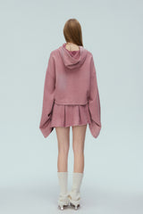 Starry Sky Washed Pink Pleated Mini Skirt