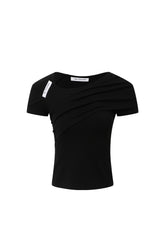 Black Draped Sleeveless Top