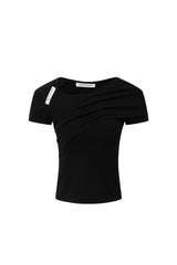 Black Draped Sleeveless Top