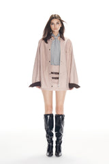 Color Block Pink Relaxed Fit Leather Jacket - Set