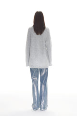 Grey Cashmere Four Pocket Zip-Up Sweater