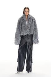 Grey Faux Fur Coat