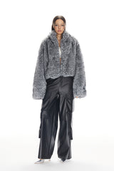 Grey Faux Fur Coat