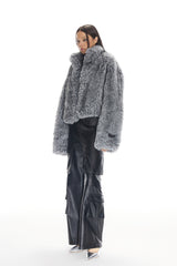 Grey Faux Fur Coat