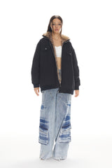 Rabbit Fur-Lined Parka Jacket