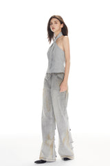 Halter Neck Scarf Tank Top