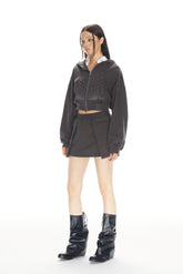 Dark Grey Cargo Pocket Mini Skirt - Set