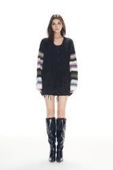 Colorful Striped Cuff Cardigan