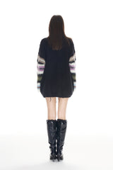 Colorful Striped Cuff Cardigan