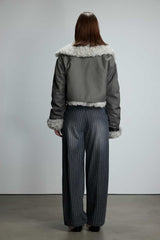 Logo Webbing Stripe Denim Fold-Over Trousers