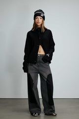 Embroidered Logo Color Block Trim Beanie