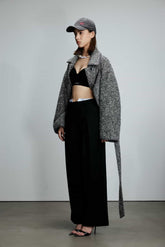 Stripe Waistband Panel Trousers