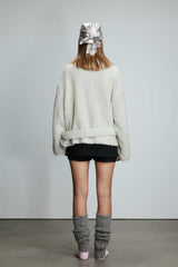 Grey Wool Short Belted Coat