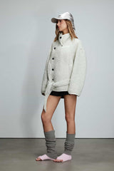 Grey Wool Short Belted Coat