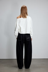 White Cold Shoulder Sweatshirt