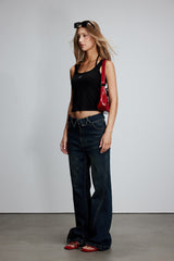 Black Embroidered Logo Tank Top