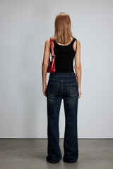 Black Embroidered Logo Tank Top