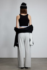 Elastic Rib Logo Zip-Up Joggers