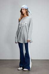 Blue Washed Side-Stripe Stretch Knit Jeans