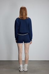 Navy Shell Embroidery Shorts - Set