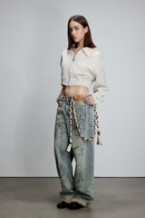 Textured Zip-Front Shirt