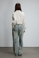 Textured Zip-Front Shirt