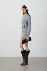Argyle beaded knit skirt – Set